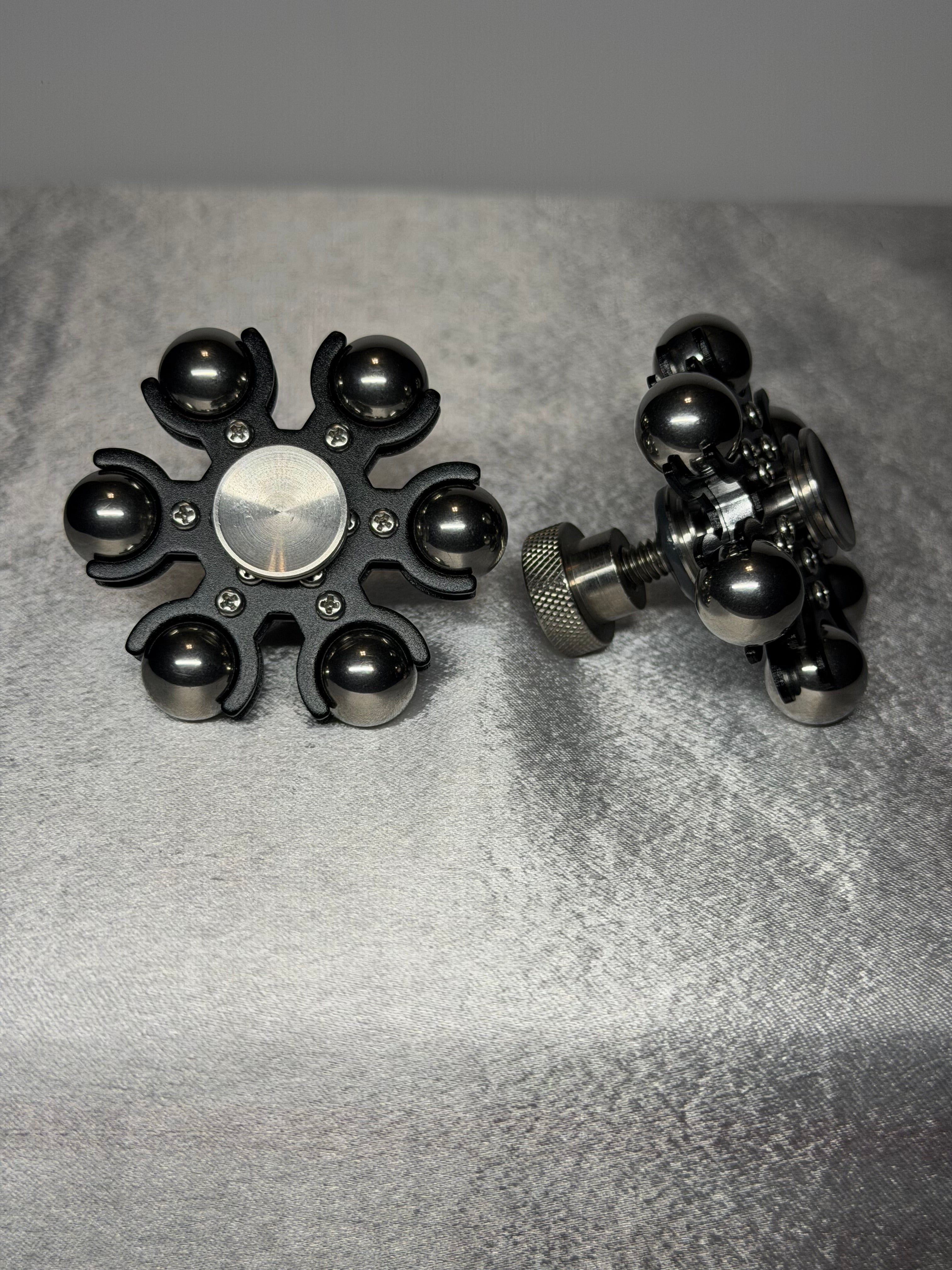 Silver & Black Ball Spinners